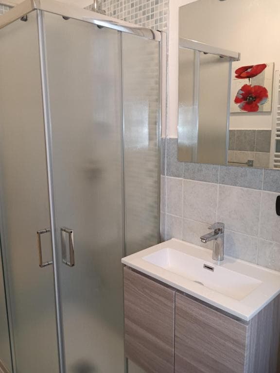 Bagno principale elegante con doccia